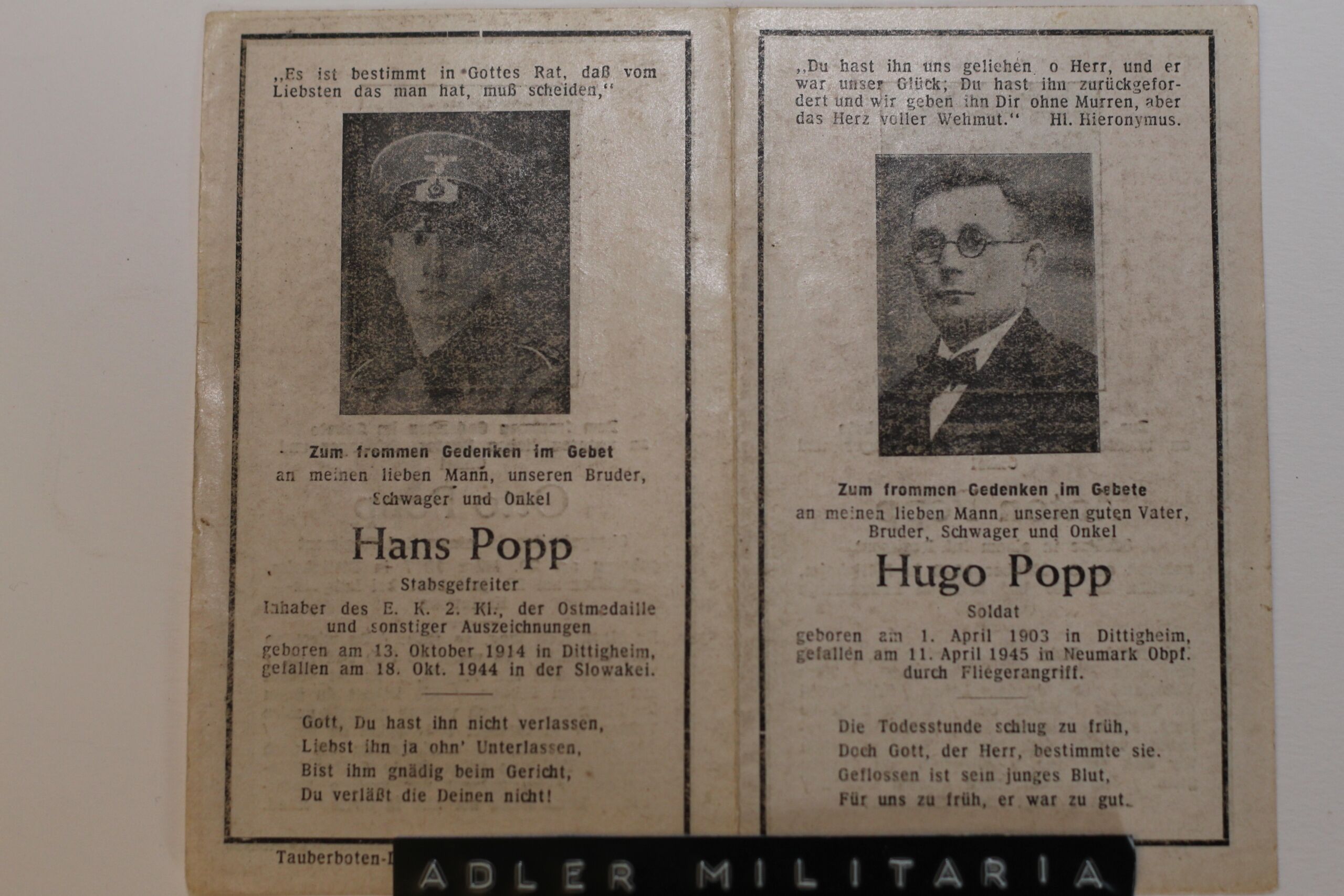 Popp Family - Four Brothers! RARE!