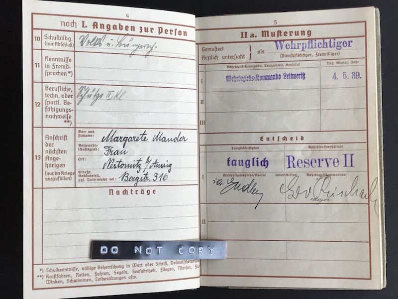 Wehrpass - Obergefreiter Rudolf Mauder - Panzergrenadier Regiment 382 / 164. Leicht Afrika Division - Killed at El Alamein, October 1942 (Sold) - Image 5