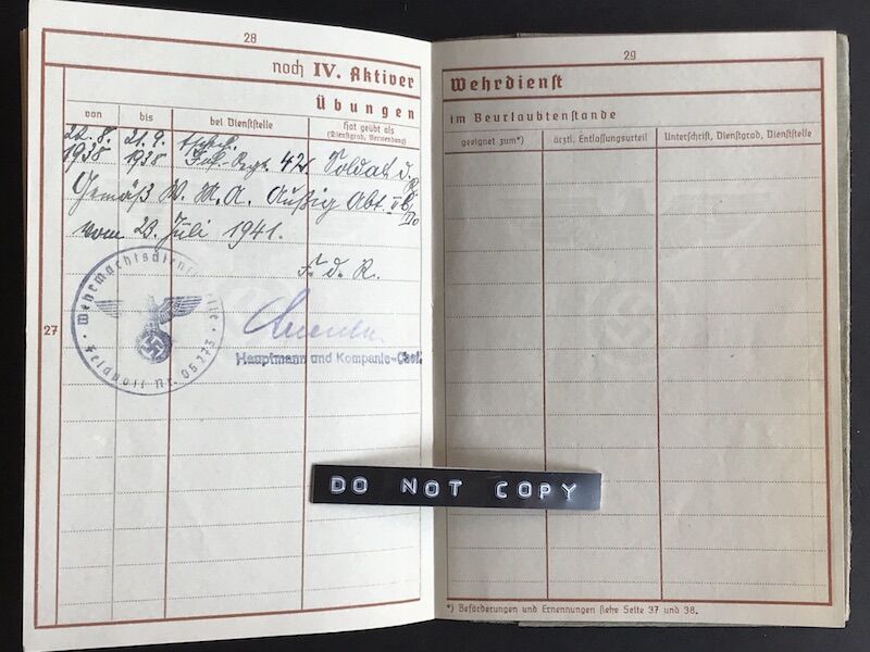 Wehrpass - Obergefreiter Rudolf Mauder - Panzergrenadier Regiment 382 / 164. Leicht Afrika Division - Killed at El Alamein, October 1942 (Sold) - Image 9