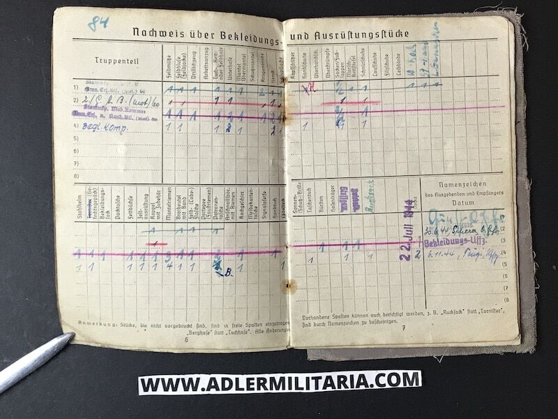 Heer Soldbuch - Gefreiter Pamann - Feld Ersatz Abt 190 (90 Pz Gren Div) Italy 1944 - Died in POW Camp - Image 6