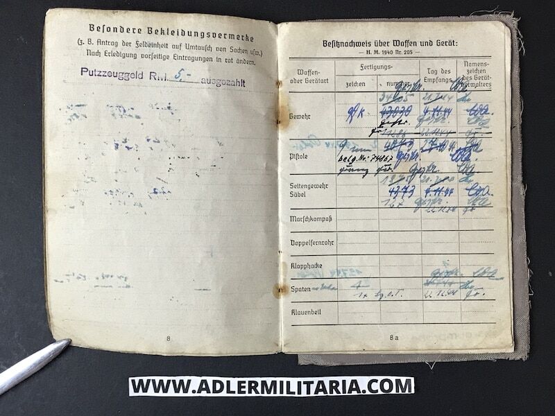 Heer Soldbuch - Gefreiter Pamann - Feld Ersatz Abt 190 (90 Pz Gren Div) Italy 1944 - Died in POW Camp - Image 7