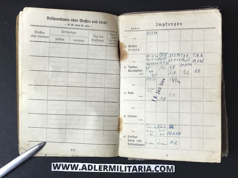 Heer Soldbuch - Gefreiter Pamann - Feld Ersatz Abt 190 (90 Pz Gren Div) Italy 1944 - Died in POW Camp - Image 9