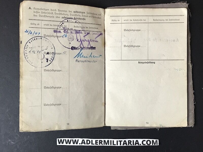 Heer Soldbuch - Gefreiter Pamann - Feld Ersatz Abt 190 (90 Pz Gren Div) Italy 1944 - Died in POW Camp - Image 13