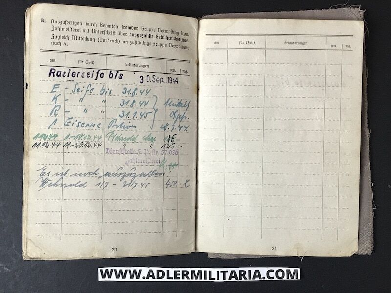 Heer Soldbuch - Gefreiter Pamann - Feld Ersatz Abt 190 (90 Pz Gren Div) Italy 1944 - Died in POW Camp - Image 14