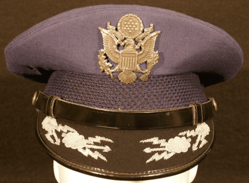 Vietnam War USAF - Senior Air Force Officers Service  - Named Visor Hat - Lt. Col. YEUTTER - Full Bio