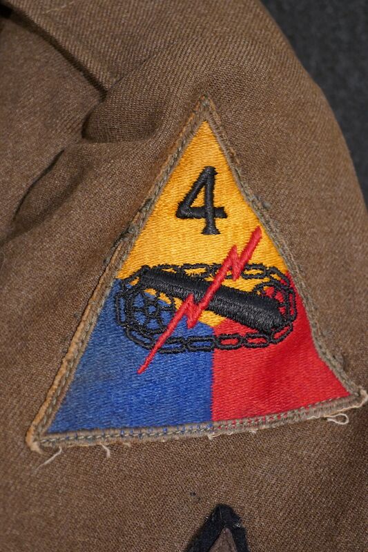 WWII US Army Uniform - 4th Armoured Combat Medic - Tunic - Trousers - Side Cap - Laundry Number - France 1944 / Ardennes 1944 - Image 15