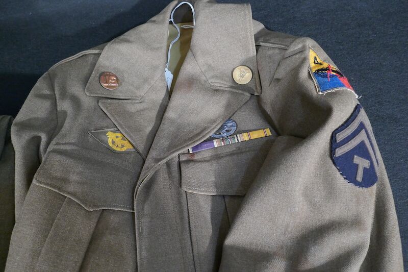 WWII US Army Uniform - 4th Armoured Combat Medic - Tunic - Trousers - Side Cap - Laundry Number - France 1944 / Ardennes 1944 - Image 30
