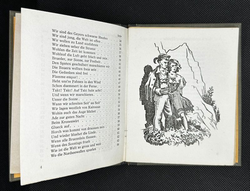 WWII German POW Made Book - "Wir Singen/We Are Singing" Prisoner of War Camp Fort Devens USA - Rare German POW Made Book - Image 6