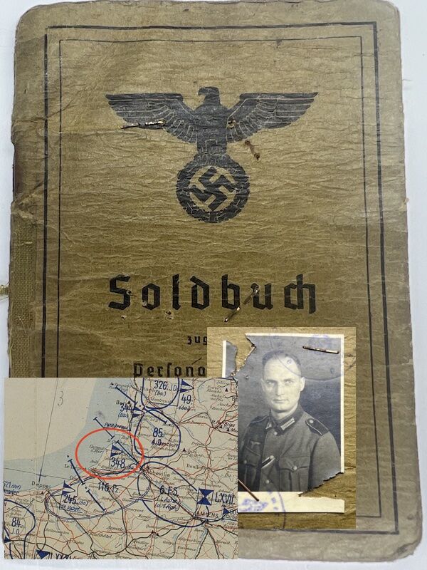 WWII German Soldbuch Obergefreiter Josef Niewiera - Stalag IIID Berlin - Festungs Grenadier Regiment 863 - 348 ID (Normandy)