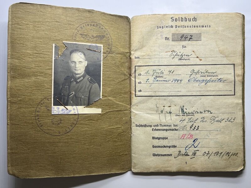 WWII German Soldbuch Obergefreiter Josef Niewiera - Stalag IIID Berlin - Festungs Grenadier Regiment 863 - 348 ID (Normandy) - Image 4