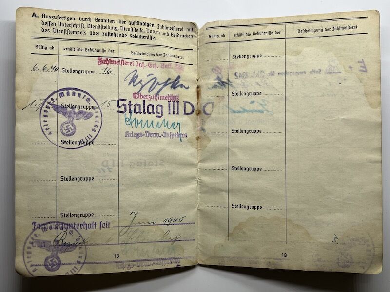 WWII German Soldbuch Obergefreiter Josef Niewiera - Stalag IIID Berlin - Festungs Grenadier Regiment 863 - 348 ID (Normandy) - Image 18