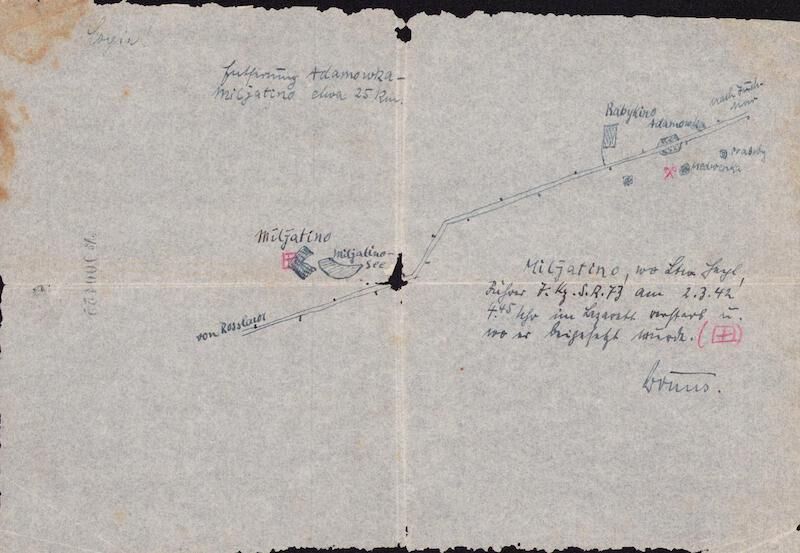 Original WWII German Wehrmacht Officer Death/Burial Map & Death Notice - Red Cross Letter from Gulag - Leutnant Walter Heyl - Schützen Regiment 73 - 19 Panzer Division - Iron Cross Posthumus - Fully Translated - Very Rare