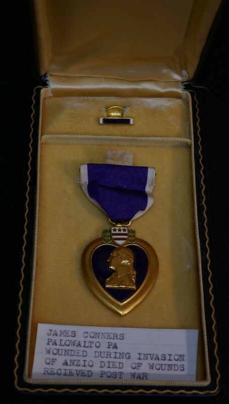 Original WWII US Army Cased Purple Heart - JAMES CONNERS PA - Anzio