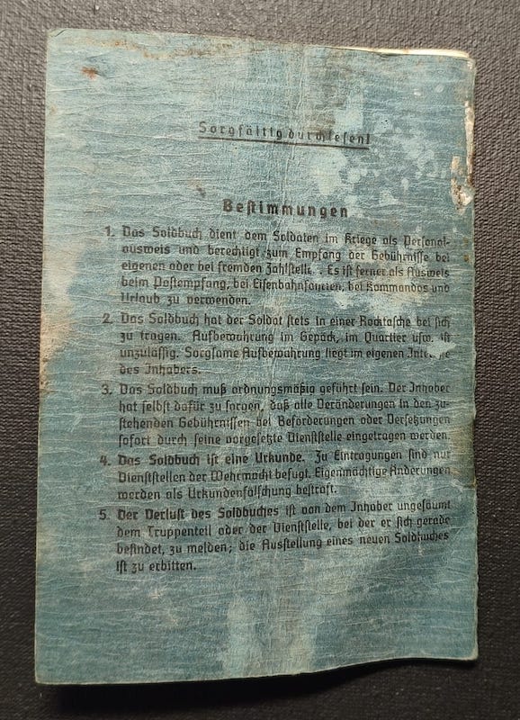 Original WWII German Luftwaffe Soldbuch - Kanonier Heinrich Helmecke - Flak-Ersatz-Abteilung 12 - Berlin 1945 - Image 14