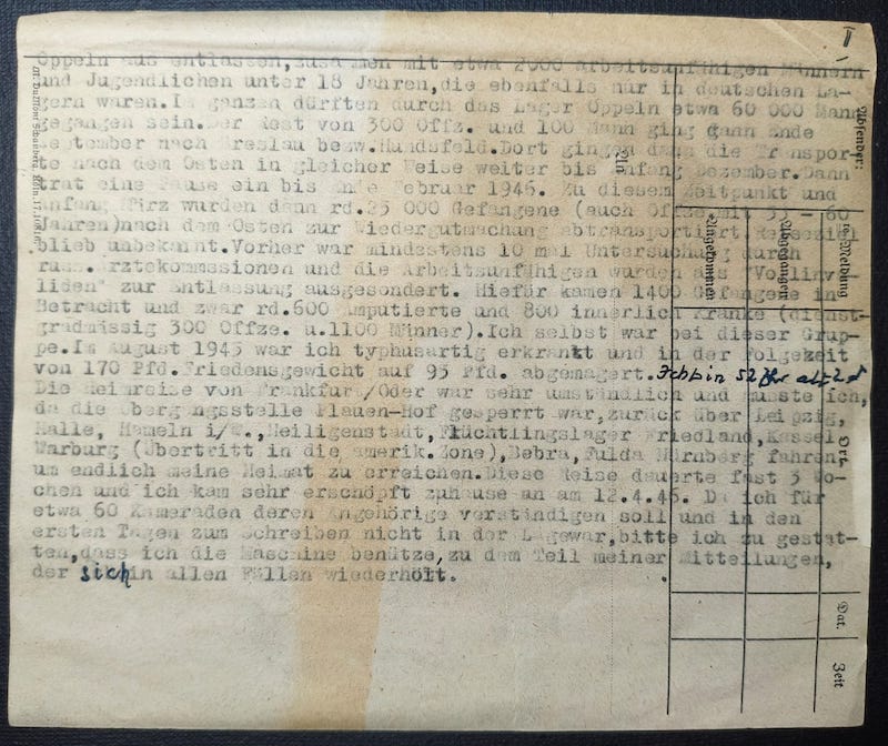 Original WWII German Wehrmacht Soldbuch - Stabsintendant Meusel - Landeschutzen Batl 822 (Prag) - POW Diary - Fully Translated - Incredible Story - Rare - Image 24