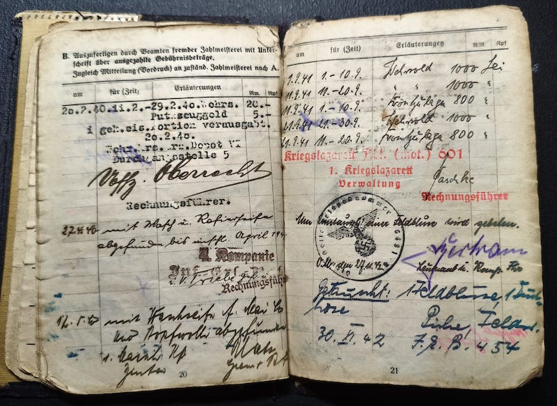 WWII Wehrmacht Soldbuch Grouping - Uffz Paul Berenbaum - Born in France! - Incredible Story Buried Alive by US Artillery - Grenadier Regiment 713 - 416 Inf Div West Wall 1945 - Mortar Team Leader - Rare! - Image 19