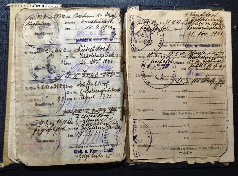 WWII Wehrmacht Soldbuch Grouping - Uffz Paul Berenbaum - Born in France! - Incredible Story Buried Alive by US Artillery - Grenadier Regiment 713 - 416 Inf Div West Wall 1945 - Mortar Team Leader - Rare! - Image 21