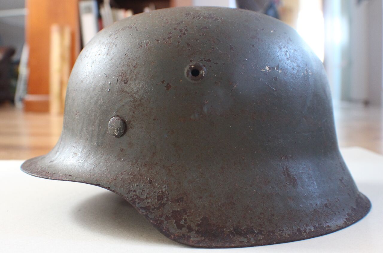 Exceptionally RARE! Made 1945! WW2 German Helmet M42 - KIA - Bloodstained - Image 2