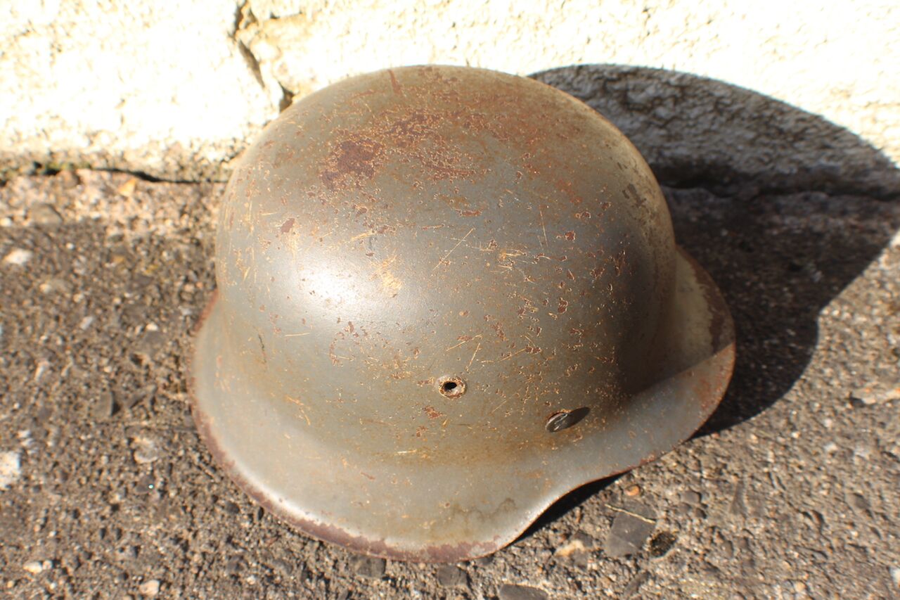 Exceptionally RARE! Made 1945! WW2 German Helmet M42 - KIA - Bloodstained - Image 3