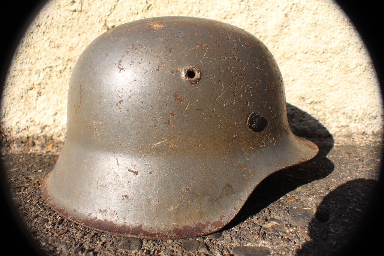 Exceptionally RARE! Made 1945! WW2 German Helmet M42 - KIA - Bloodstained - Image 4