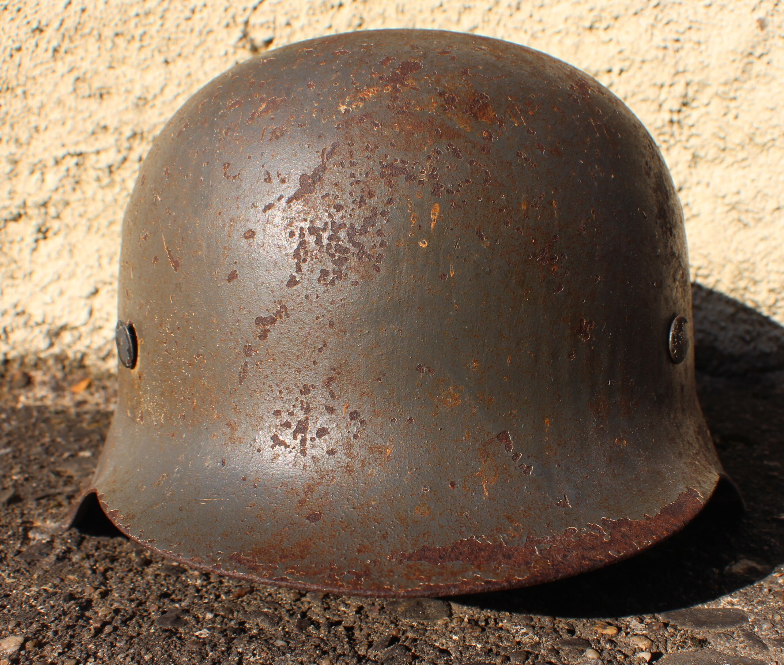 Exceptionally RARE! Made 1945! WW2 German Helmet M42 - KIA - Bloodstained - Image 5