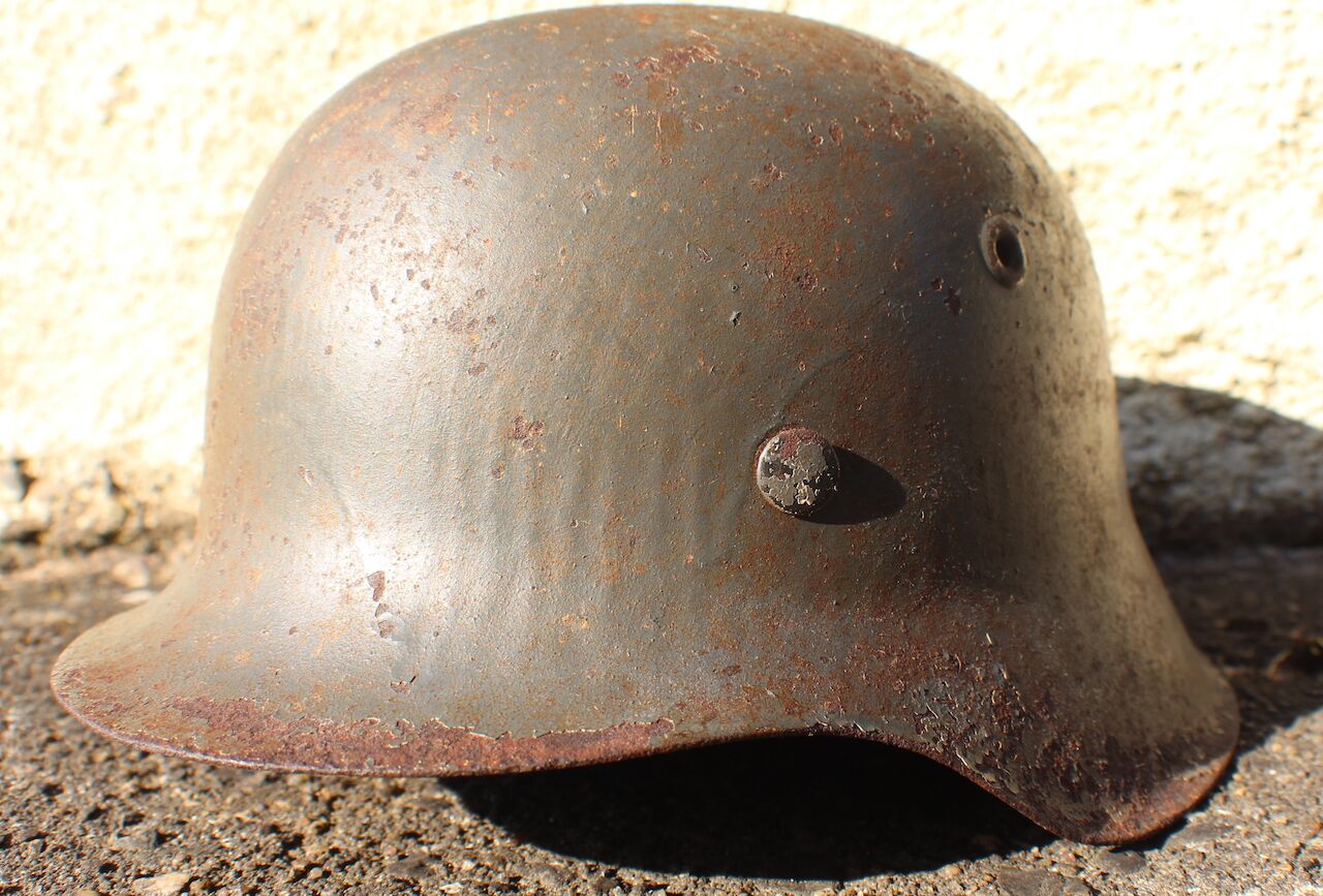 Exceptionally RARE! Made 1945! WW2 German Helmet M42 - KIA - Bloodstained - Image 7