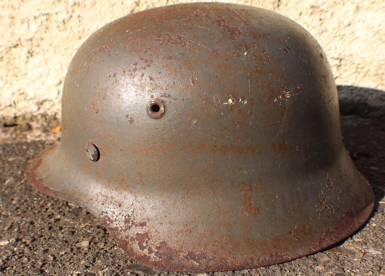 Exceptionally RARE! Made 1945! WW2 German Helmet M42 - KIA - Bloodstained - Image 8