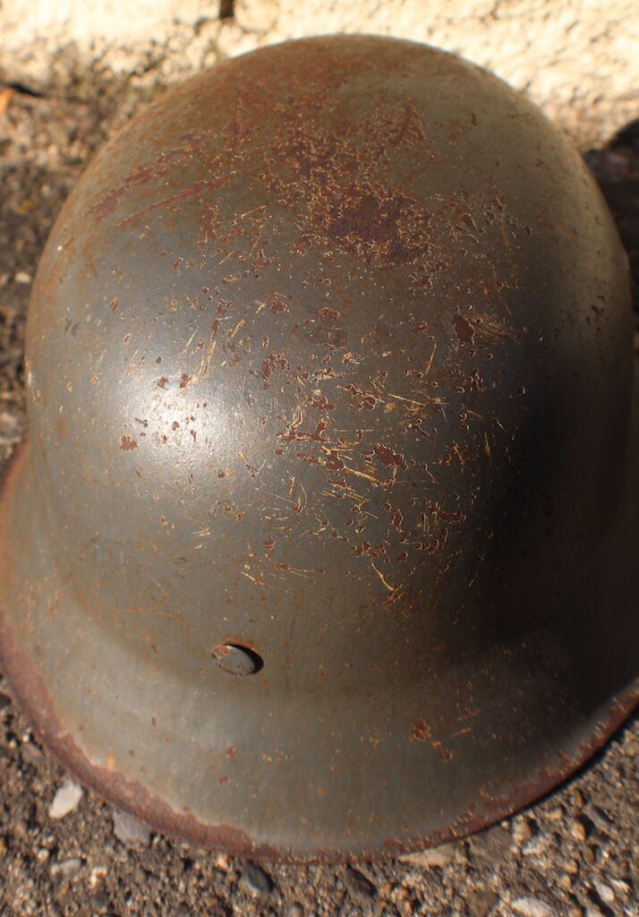 Exceptionally RARE! Made 1945! WW2 German Helmet M42 - KIA - Bloodstained - Image 12