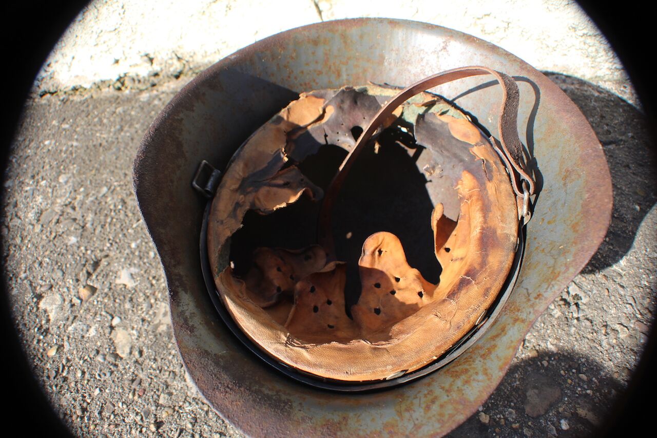 Exceptionally RARE! Made 1945! WW2 German Helmet M42 - KIA - Bloodstained - Image 18