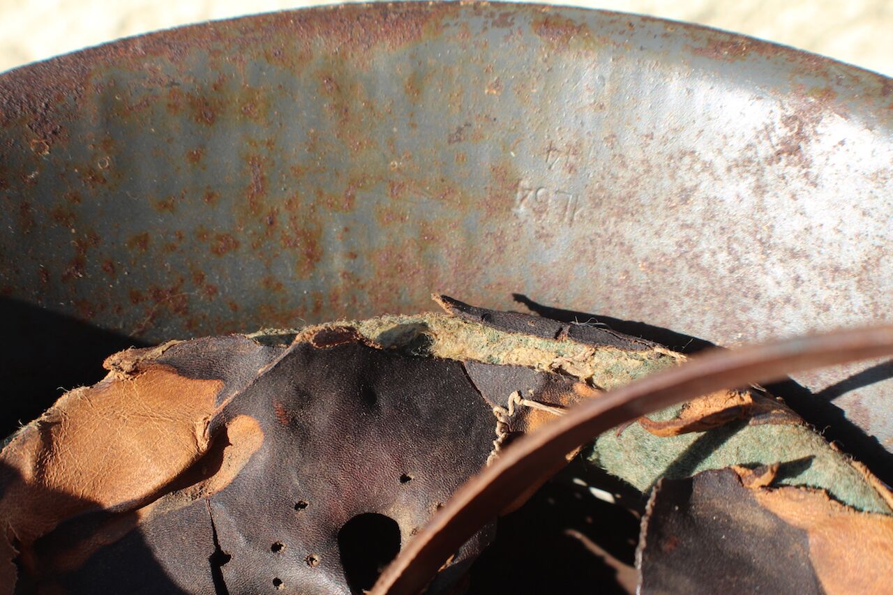 Exceptionally RARE! Made 1945! WW2 German Helmet M42 - KIA - Bloodstained - Image 20