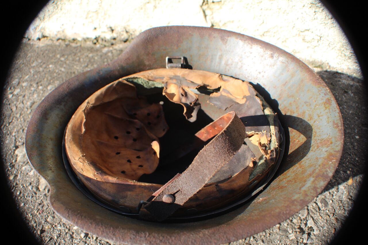 Exceptionally RARE! Made 1945! WW2 German Helmet M42 - KIA - Bloodstained - Image 21