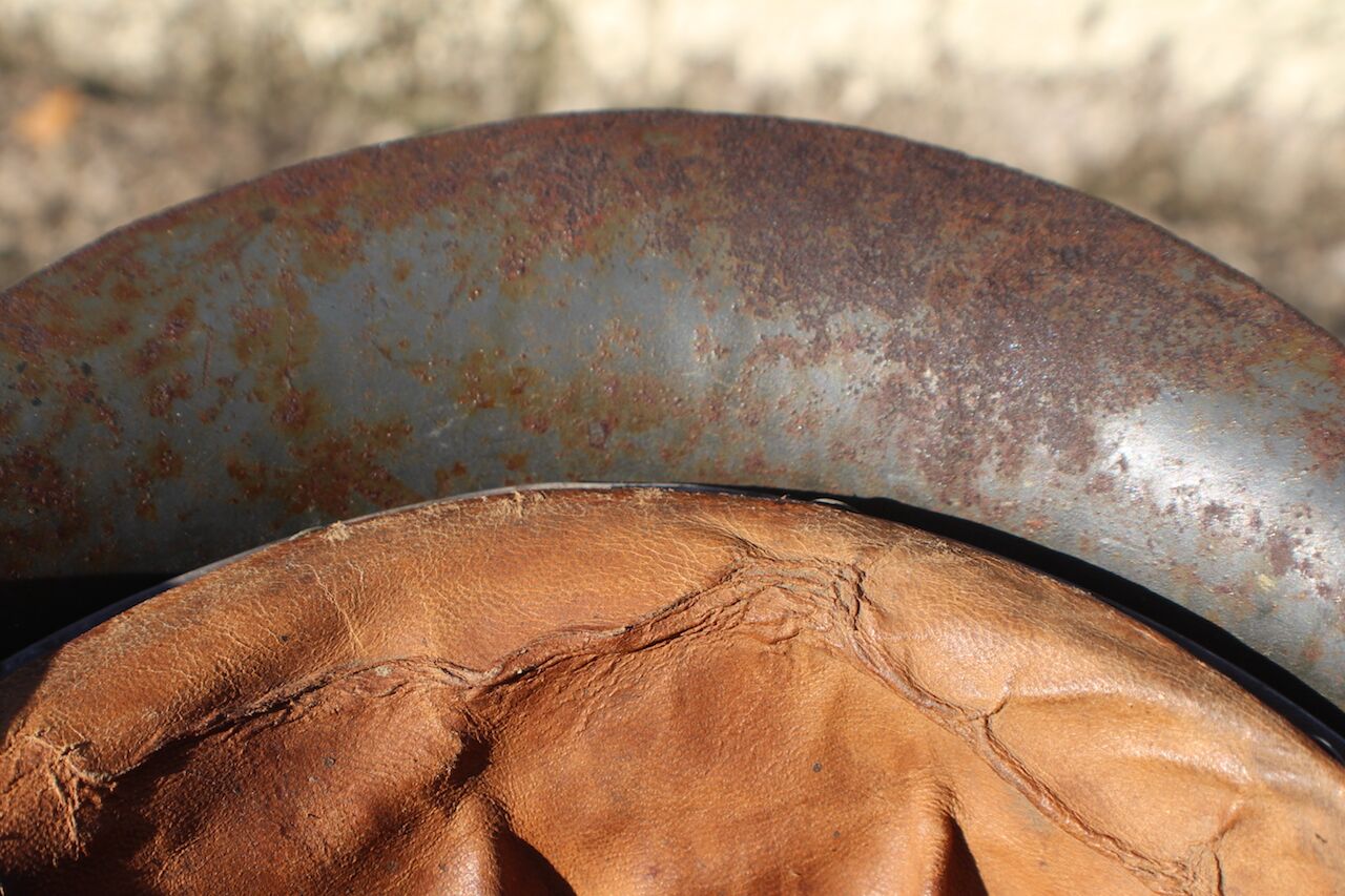 Exceptionally RARE! Made 1945! WW2 German Helmet M42 - KIA - Bloodstained - Image 23