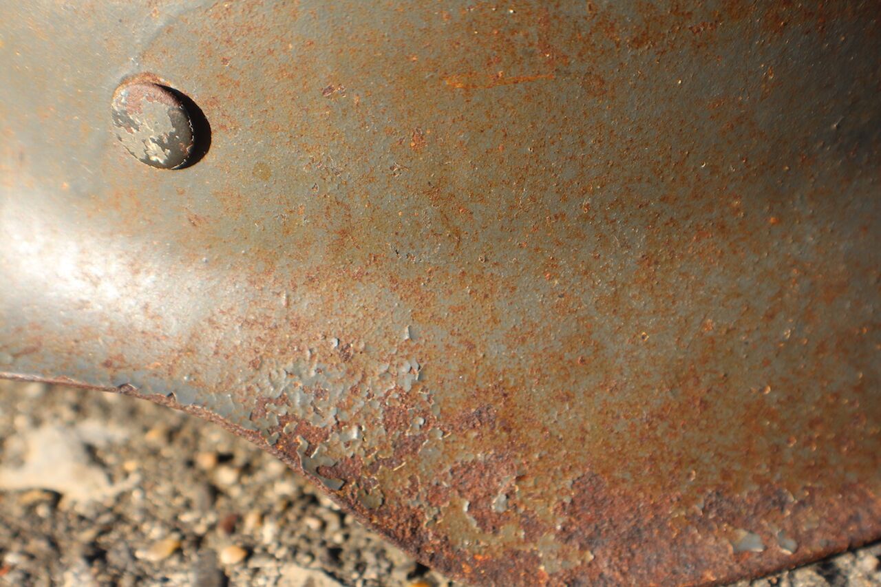 Exceptionally RARE! Made 1945! WW2 German Helmet M42 - KIA - Bloodstained - Image 29