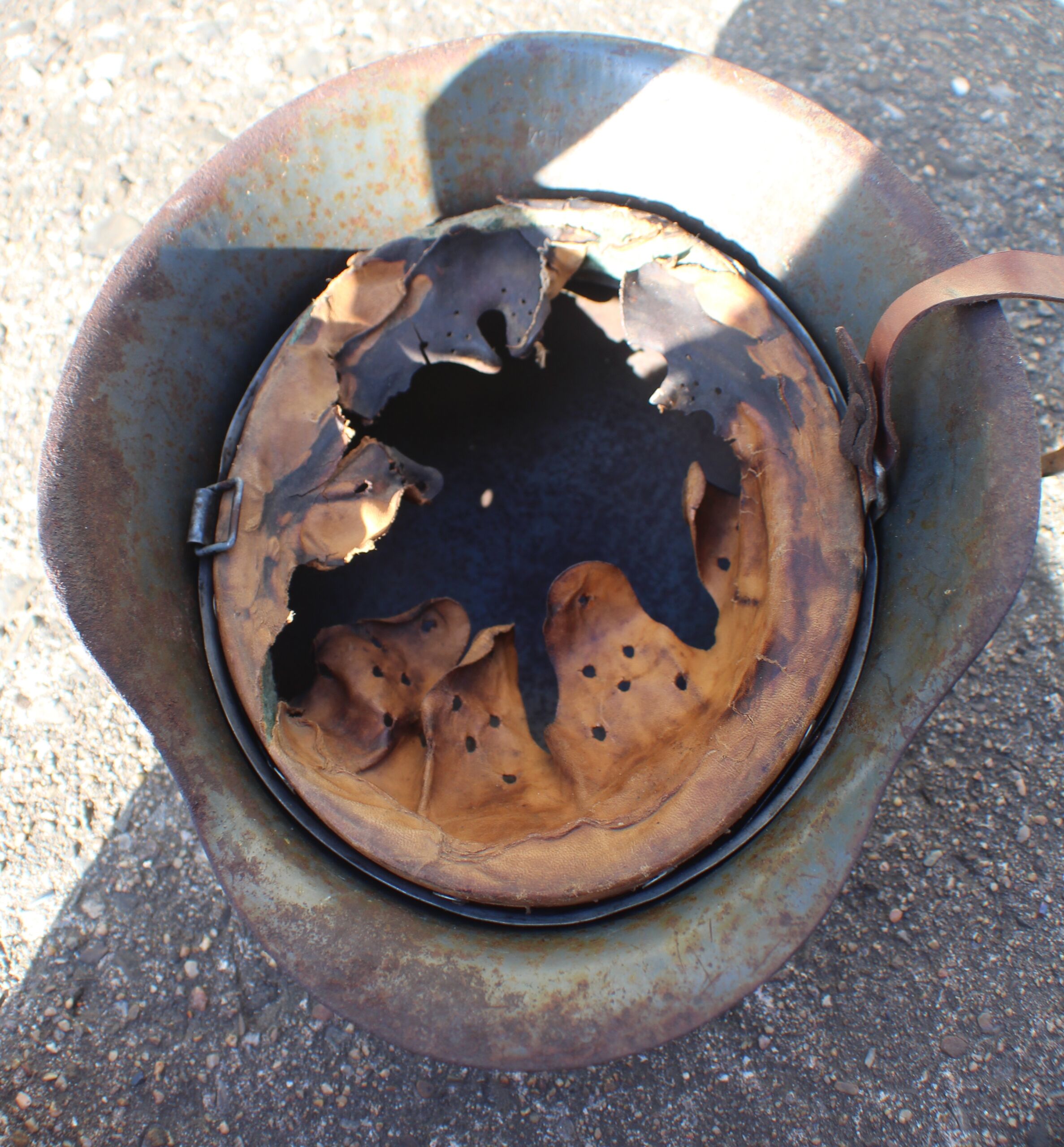 Exceptionally RARE! Made 1945! WW2 German Helmet M42 - KIA - Bloodstained - Image 32