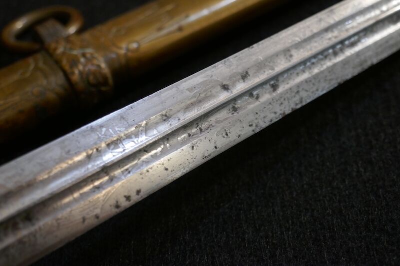 WWII German Navy - Officers Kriegsmarine Dagger - Uncleaned - Image 8