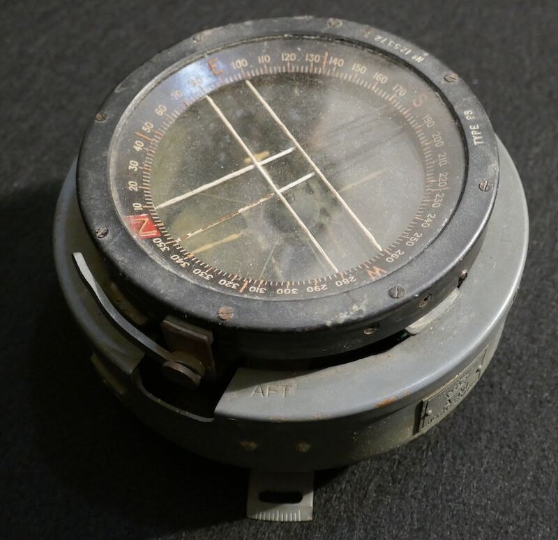 WWII British Royal Air Force Navigational Compass - Spitfire - Hurricane - Mosquito - Beaufighter - Crown Marked AM 6A/726 -