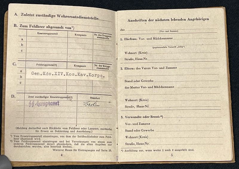 WWII German Waffen SS-Soldbuch - Cossack Waffen-Unterführer Waldimar Makarow - XIV SS Cossack Cavalry Corps - Russian Born Volunteer - SS Hauptamt Berlin 1944 - Ultra Rare - Image 4