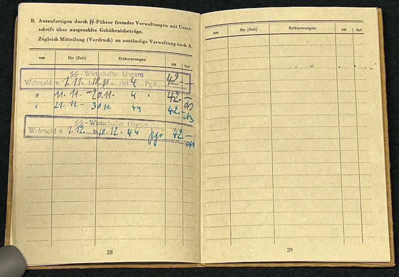 WWII German Waffen SS-Soldbuch - Cossack Waffen-Unterführer Waldimar Makarow - XIV SS Cossack Cavalry Corps - Russian Born Volunteer - SS Hauptamt Berlin 1944 - Ultra Rare - Image 10