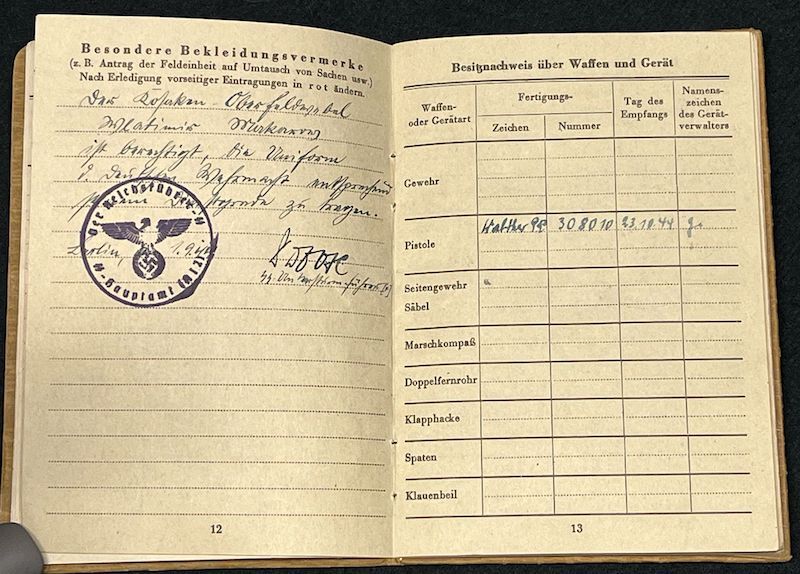 WWII German Waffen SS-Soldbuch - Cossack Waffen-Unterführer Waldimar Makarow - XIV SS Cossack Cavalry Corps - Russian Born Volunteer - SS Hauptamt Berlin 1944 - Ultra Rare - Image 8