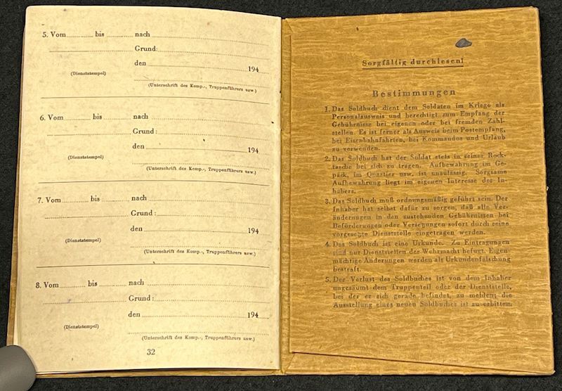 WWII German Waffen SS-Soldbuch - Cossack Waffen-Unterführer Waldimar Makarow - XIV SS Cossack Cavalry Corps - Russian Born Volunteer - SS Hauptamt Berlin 1944 - Ultra Rare - Image 12