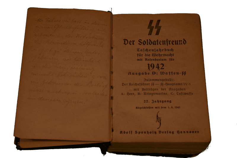 WWII Waffen-SS Grouping - SS-Obersturmfuhrer Georg Kinzler (DKiG) - Totenkopf Division 1942 SS Pocket Diary - One of Kind - Very Rare (Offer / Reserved) - Image 13