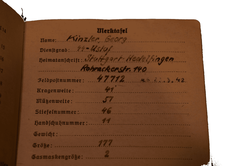 WWII Waffen-SS Grouping - SS-Obersturmfuhrer Georg Kinzler (DKiG) - Totenkopf Division 1942 SS Pocket Diary - One of Kind - Very Rare (Offer / Reserved) - Image 17