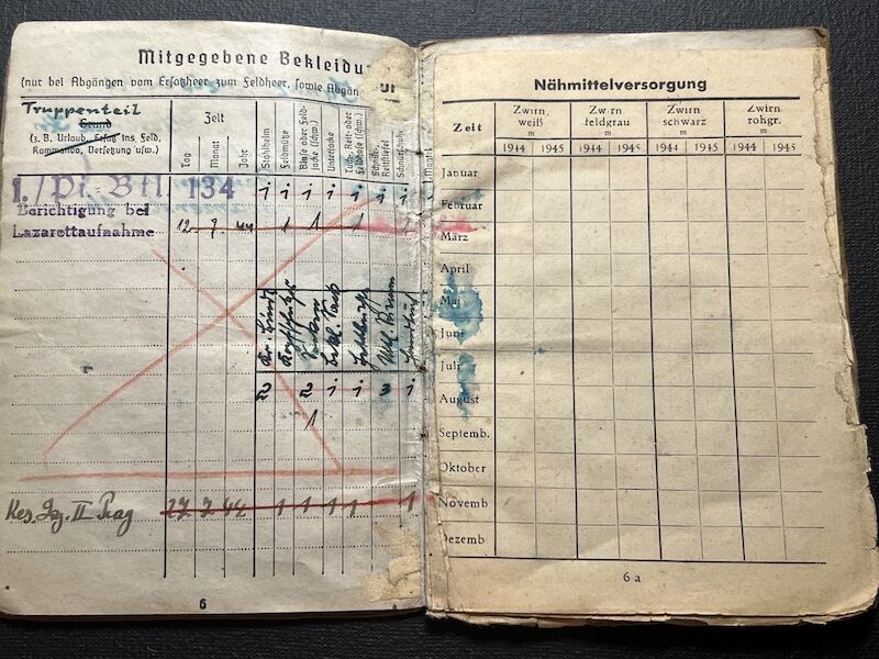 WWII Wehrmacht Soldbuch - Oberschirrmeister Krzisinski - KIA Rhine Crossing March 1945 - US 45th “Thunderbird” Infantry Division - Gernsheim, Germany - Rare - Image 9