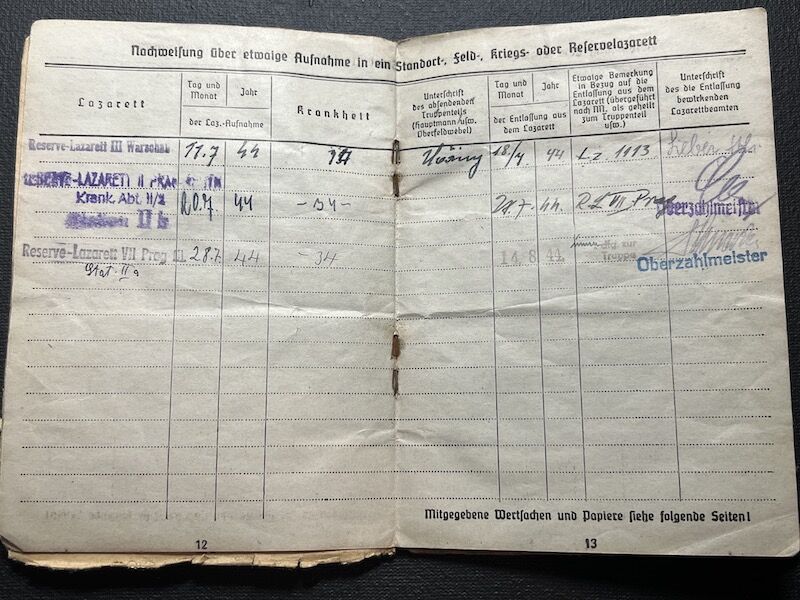 WWII Wehrmacht Soldbuch - Oberschirrmeister Krzisinski - KIA Rhine Crossing March 1945 - US 45th “Thunderbird” Infantry Division - Gernsheim, Germany - Rare - Image 12