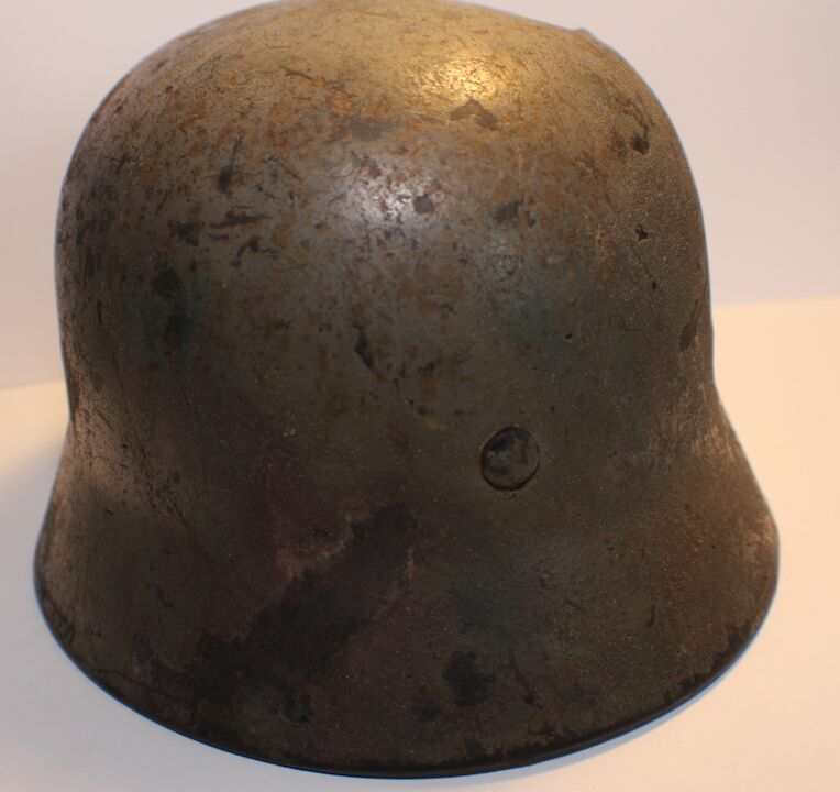Normandy Camo - German Helmet! Battle Damaged - Waterfind. SOLD! - Image 4