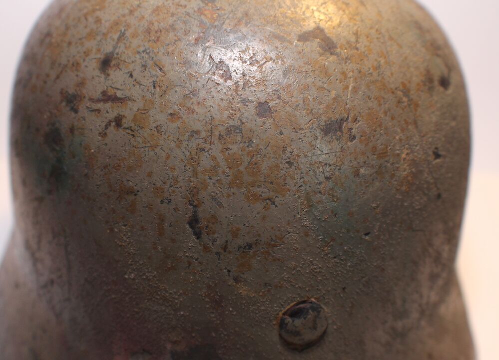 Normandy Camo - German Helmet! Battle Damaged - Waterfind. SOLD! - Image 5
