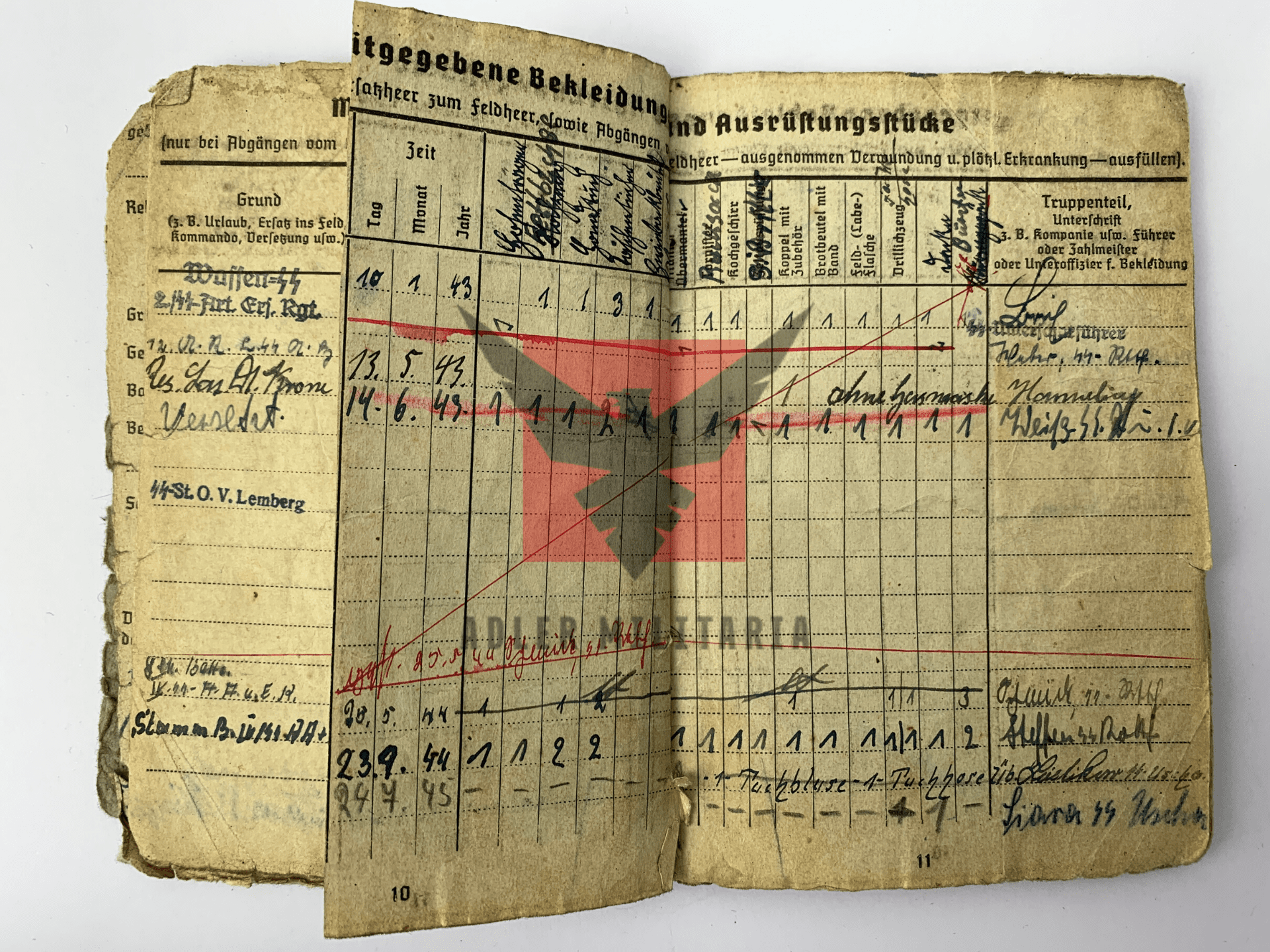 WW2 German SS Soldbuch - LSSAH & HJ Division - ‘Wespe & Hummel’ Russia/Bastogne/Hungary/Austria - Image 12