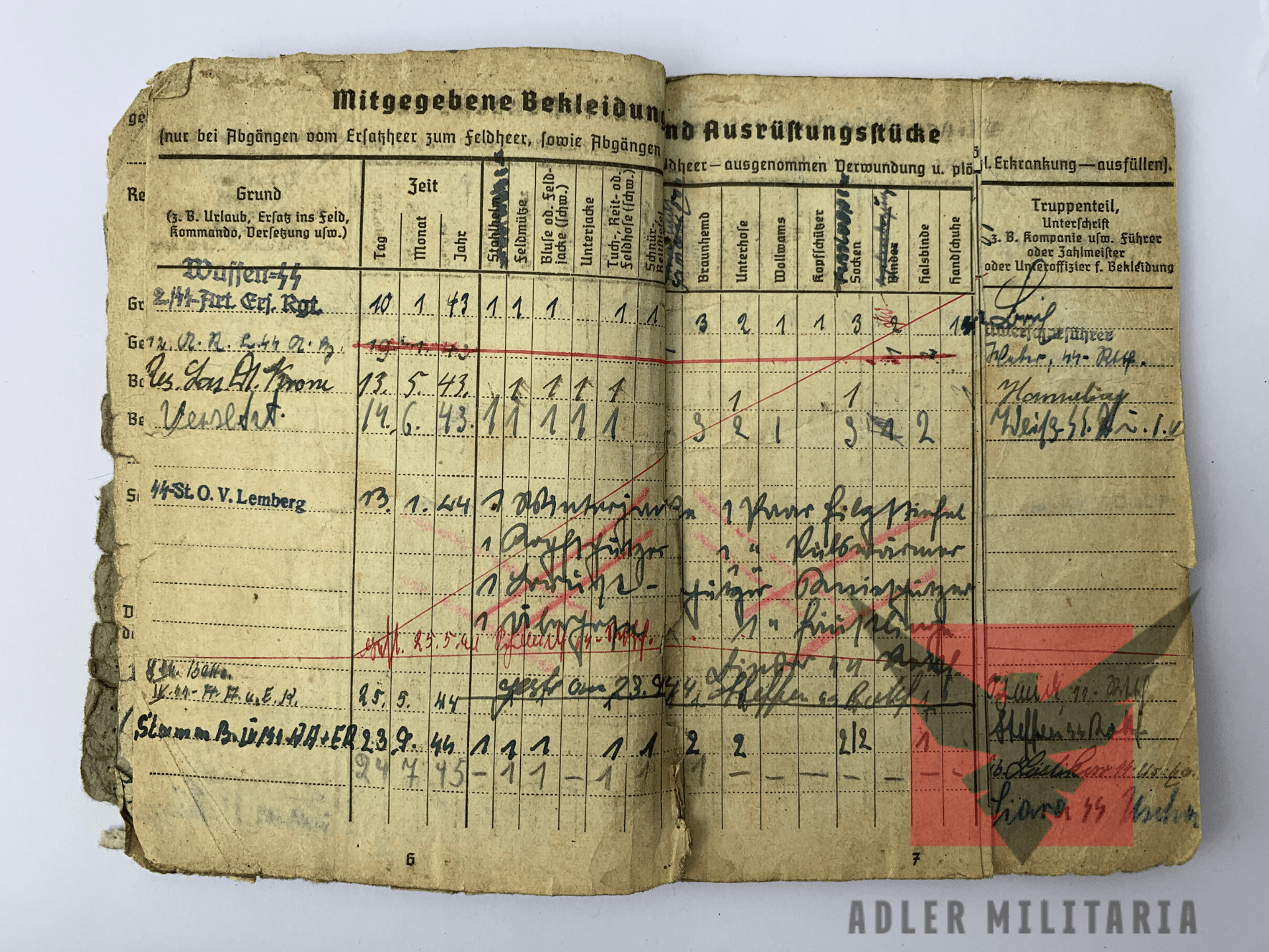 WW2 German SS Soldbuch - LSSAH & HJ Division - ‘Wespe & Hummel’ Russia/Bastogne/Hungary/Austria - Image 13