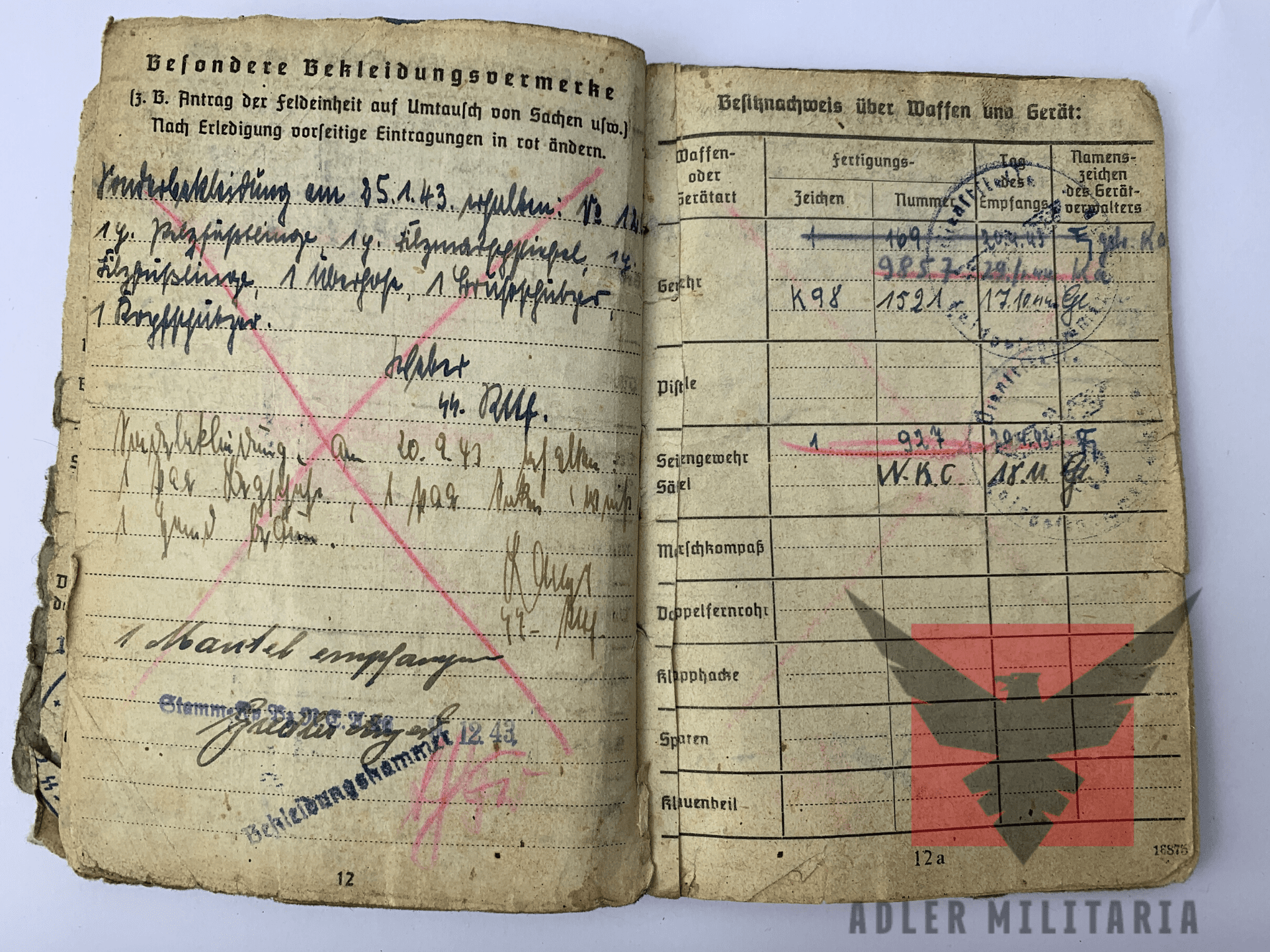 WW2 German SS Soldbuch - LSSAH & HJ Division - ‘Wespe & Hummel’ Russia/Bastogne/Hungary/Austria - Image 14