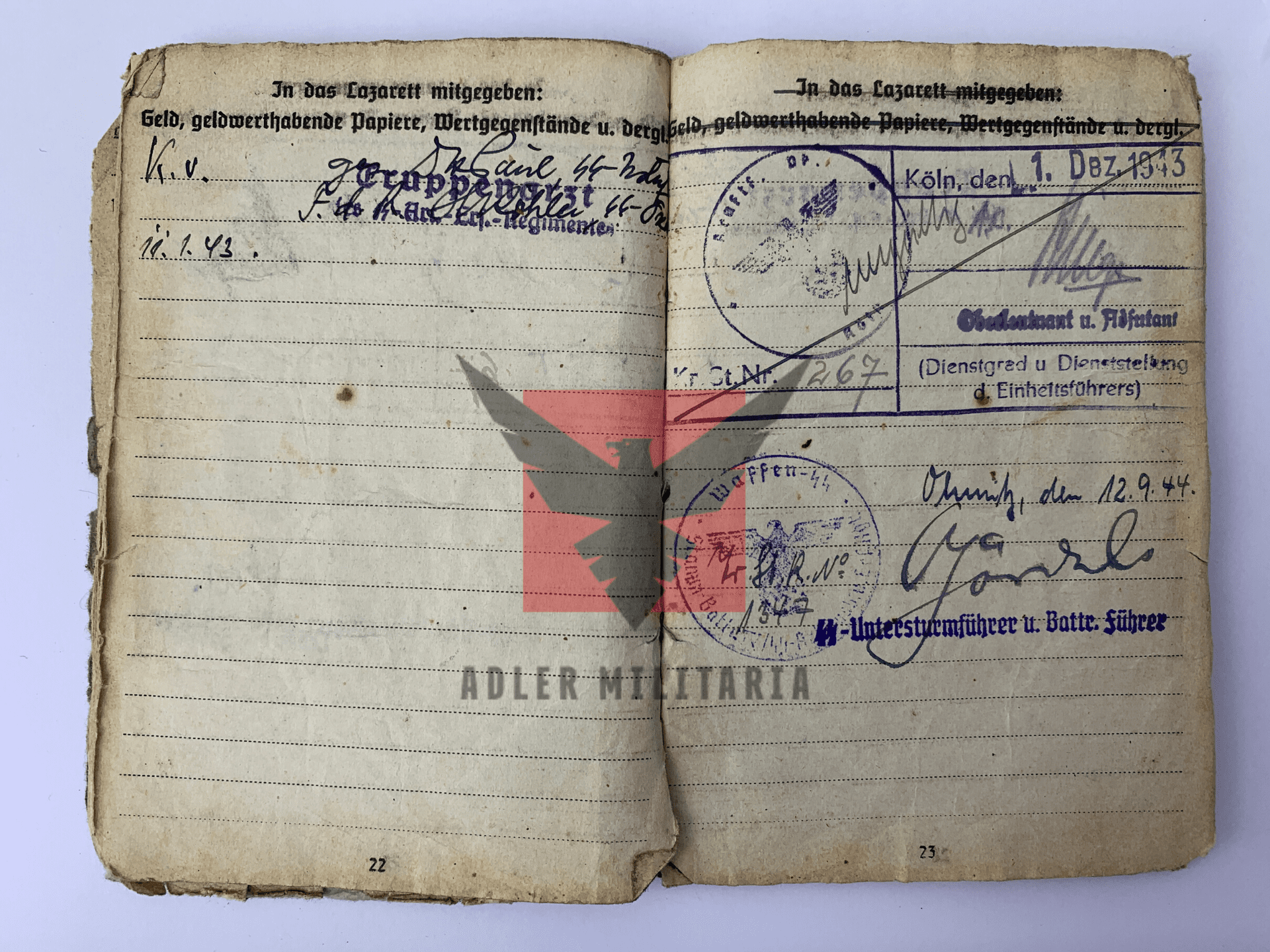 WW2 German SS Soldbuch - LSSAH & HJ Division - ‘Wespe & Hummel’ Russia/Bastogne/Hungary/Austria - Image 19